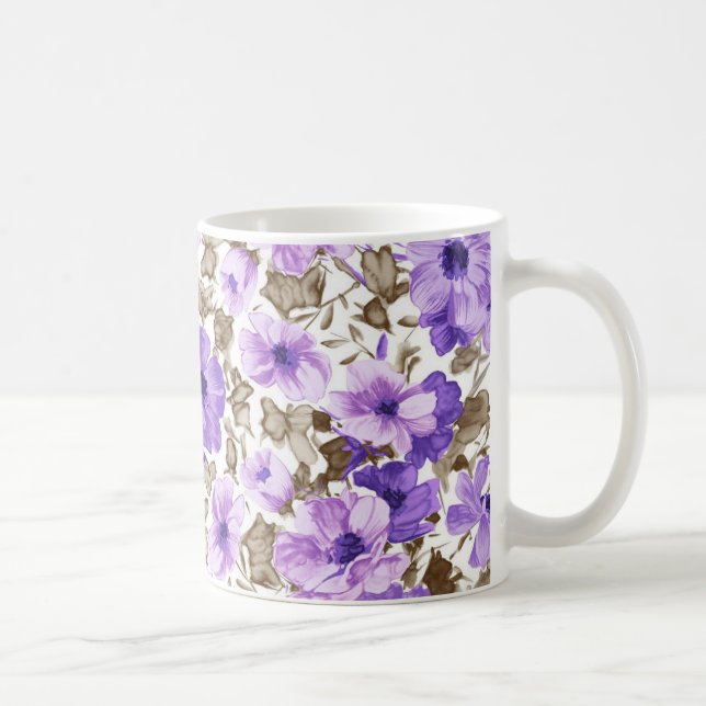 Mug de fleurs violettes spéciales (Droite)