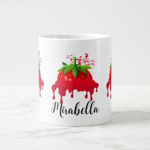 Mug de fraises avec nom, mignonne, Jour des Valent