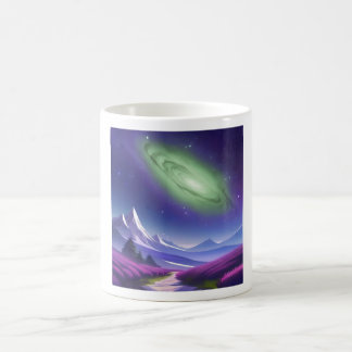 Mug de galaxie cosmique - Nebula verte sur le mont