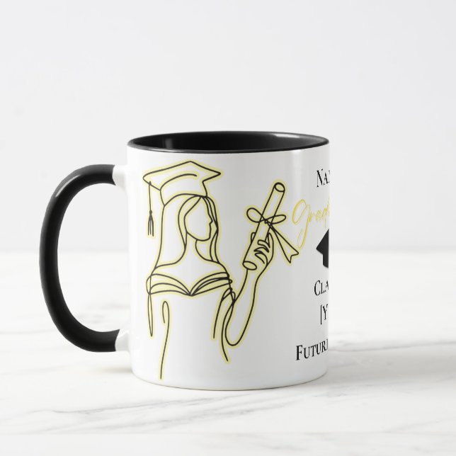 Mug de graduation personnalisée - Son cadeau parfa (Gauche)