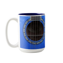 Mug de guitare acoustique bleu personnalisé