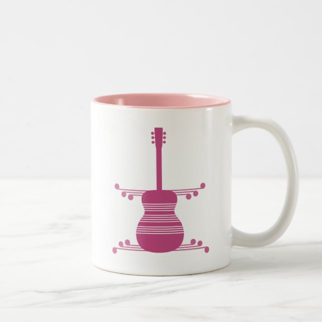 Mug de guitare rétro, Magenta (Droit)