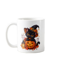 Mug de Halloween Chat Noir Citrouille