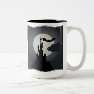 Mug de Halloween Château, Chauve-Souris et Pleine 