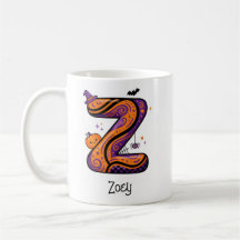 Mug de Halloween personnalisé avec initiale Z