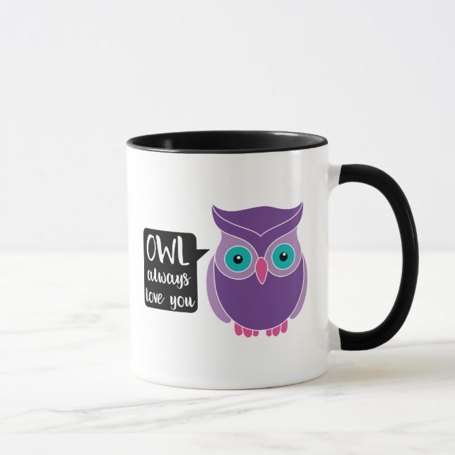 Mug De hibou amour toujours vous bande dessinée (Droite)