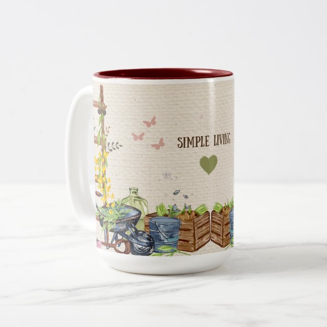 Mug de jardin (rouge) (Devant gauche)