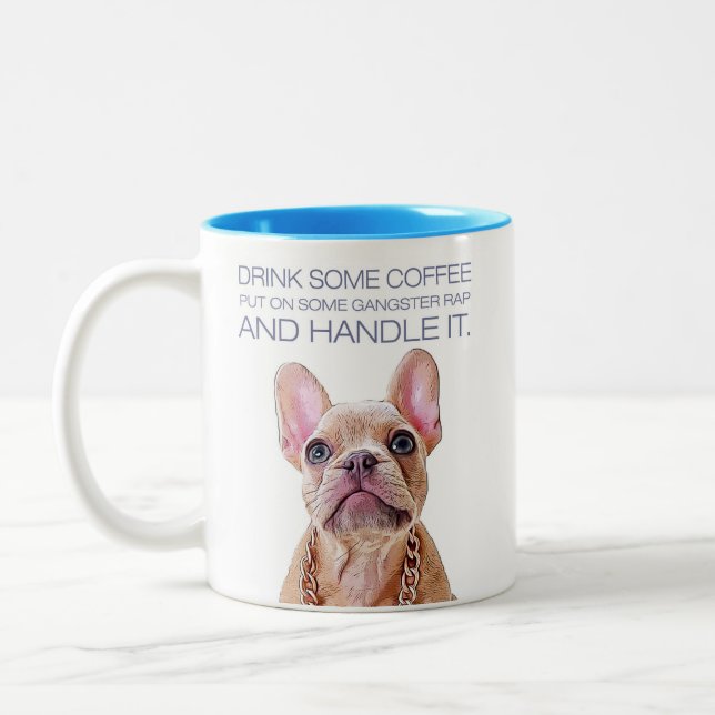 Mug de jude, 11 oz Bleu de café à deux tons (Gauche)