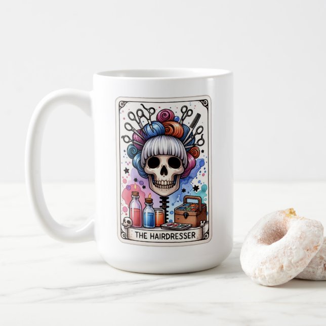 Mug de la carte Tarot du coiffeur (Avec donut)