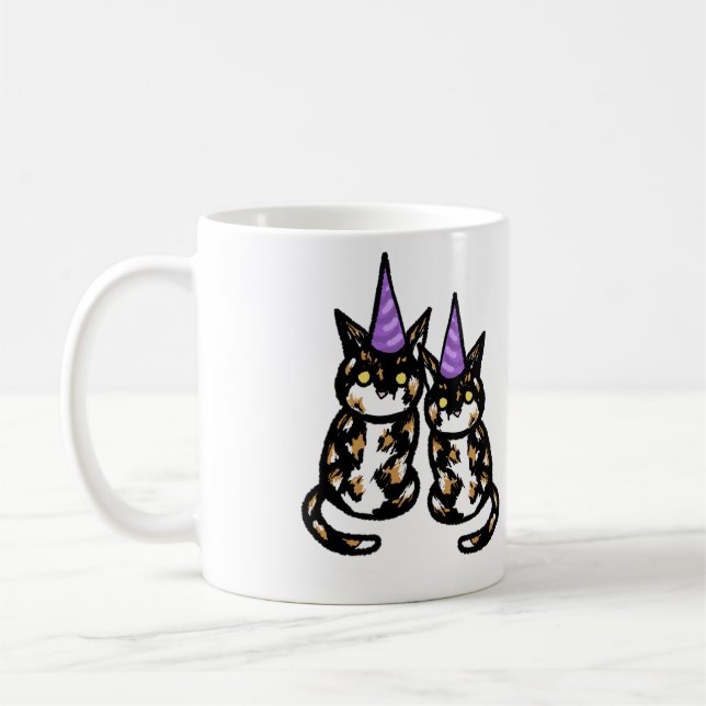 Mug de la célébration du chat calico (Gauche)