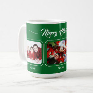 Mug de la famille vert de Noël