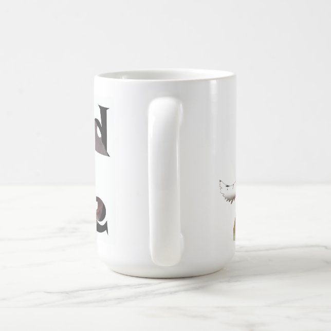 Mug de la faune de l'aquarelle hurlante Wolf (Poignée)