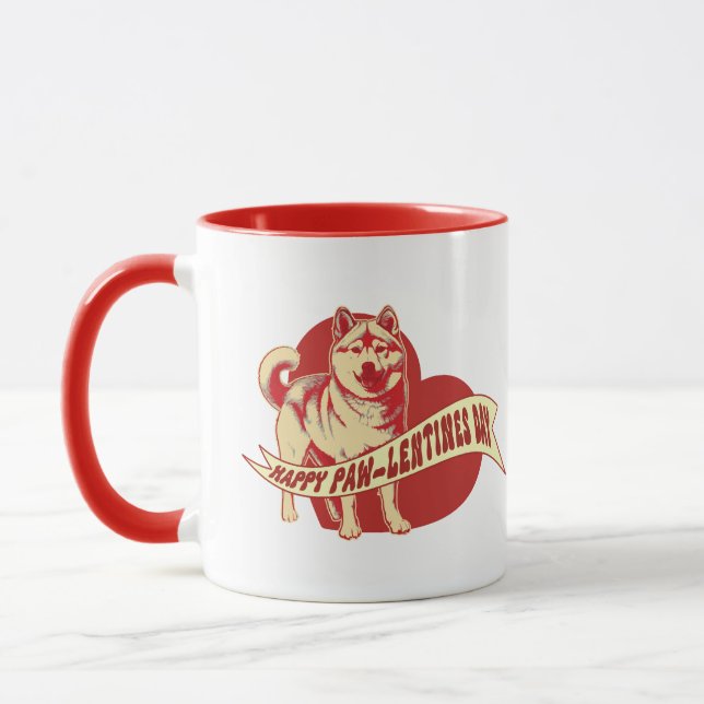 Mug de la fête de Shiba Inu Pawlentine (Gauche)