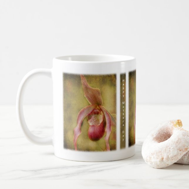 Mug de la Fête des mères d'orchidées texturées (Avec donut)