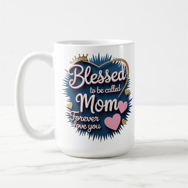 Mug de la Fête des Mères du Coeur | Cadeau mignon  (Gauche)