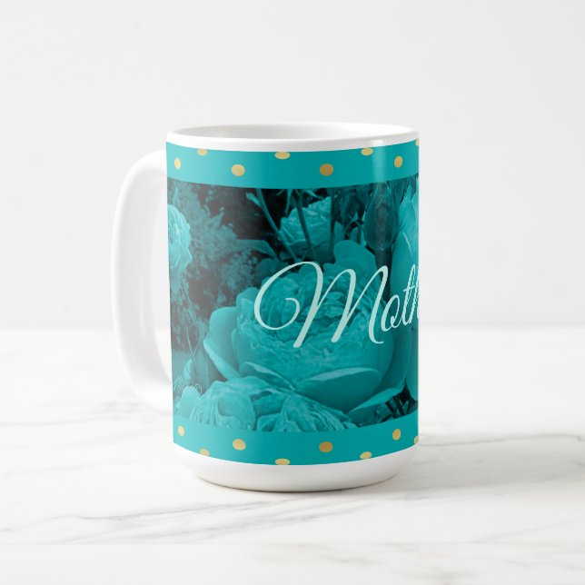 Mug de la Fête des Mères du Rose Turquoise (Devant gauche)