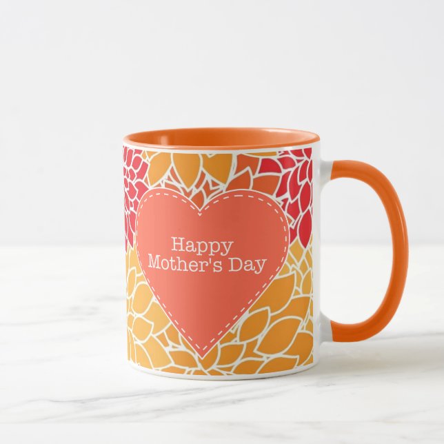 Mug de la Fête des Mères rouge et orange (Droite)