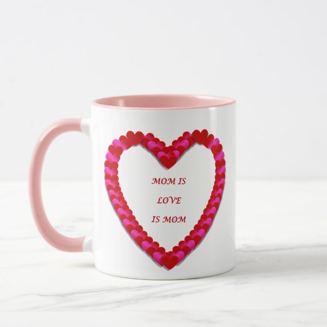 Mug de la fête des Mères rouge et rose mignon (Gauche)