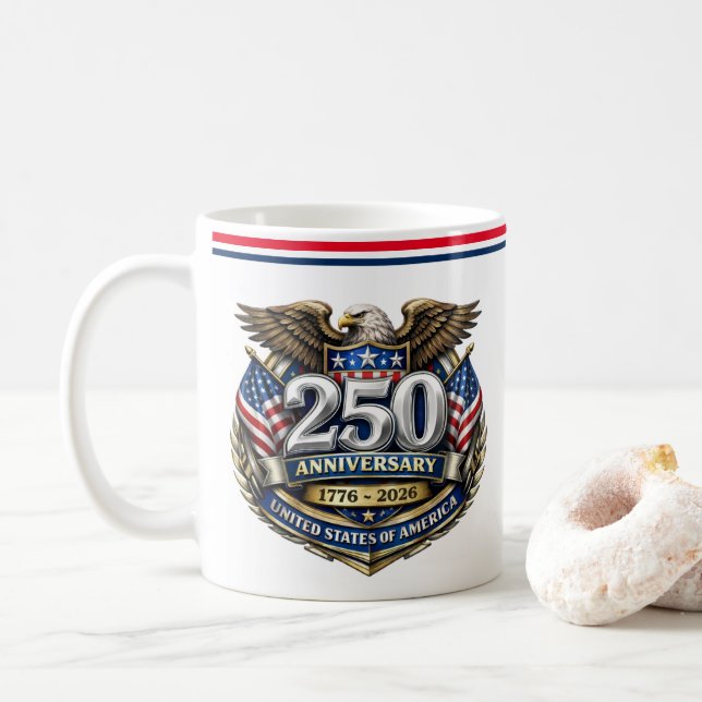 Mug de la fête du 250e anniversaire des États-Unis (Avec donut)