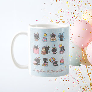 Mug de la fête d'un chat noir Kawaii   Fête à moi