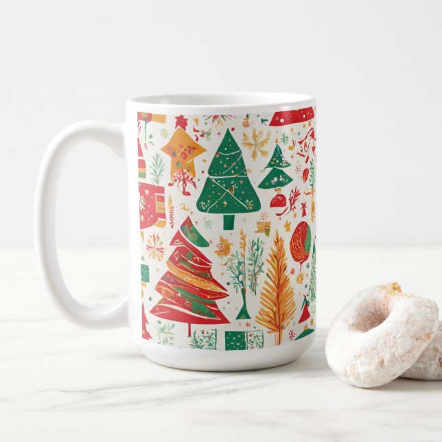 Mug de la forêt de Noël lunatique (Avec donut)
