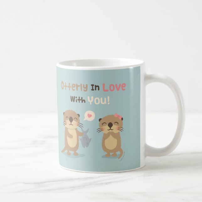 Mug de la loutre mignonne amoureuse de vous avec u (Droite)