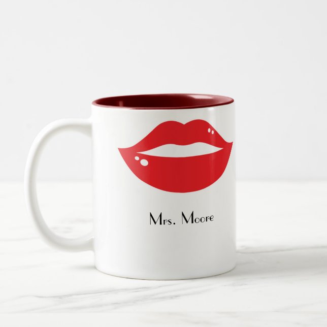 Mug de la mariée aux lèvres rouges (Gauche)