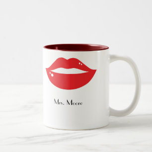 Mug de la mariée de gauche Lèvres rouges lustres