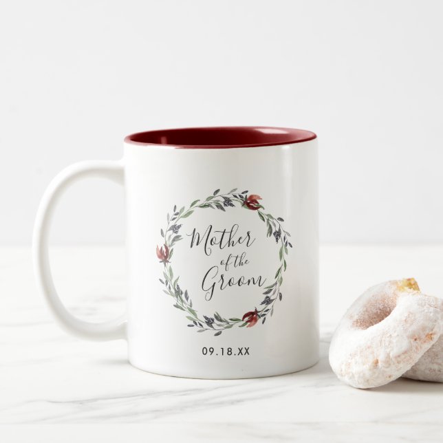 Mug de la mère du marié | Fleur automnale rustique (Avec donut)