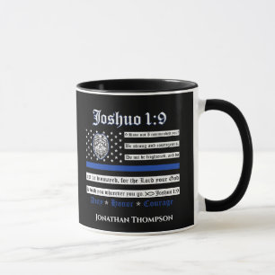 Mug de la police religieuse chrétienne Joshua 1:9