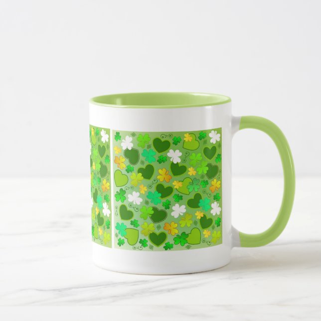 Mug de la Saint-Patrick aux Trèfles et Cœurs (Droite)