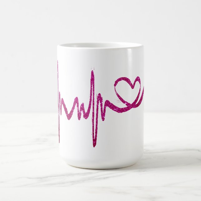 Mug de la Saint-Valentin au rythme cardiaque migno (Centre)