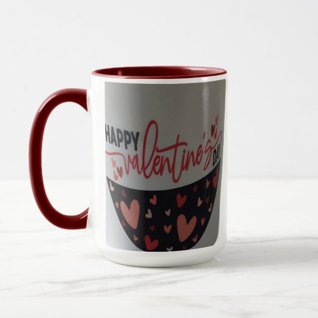 Mug de la Saint-Valentin avec plein de cœurs (Gauche)
