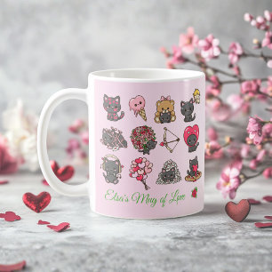 Mug de la Saint-Valentin Chat Noir Kawaii – Amour