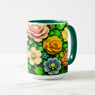 Mug de la Saint-Valentin Motif de design floral Sa