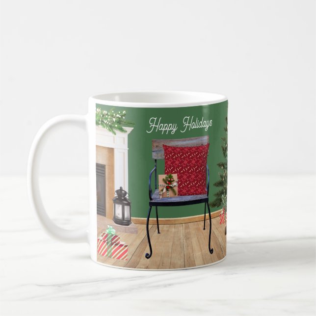 Mug de la scène de Noël rustique (Gauche)