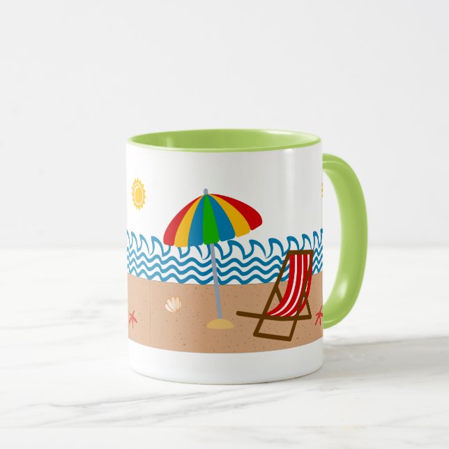 Mug de la scène de plage (Devant droit)