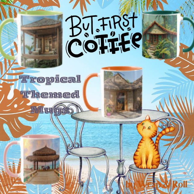 Mug de la scène de plage tropicale (Créateur téléchargé)