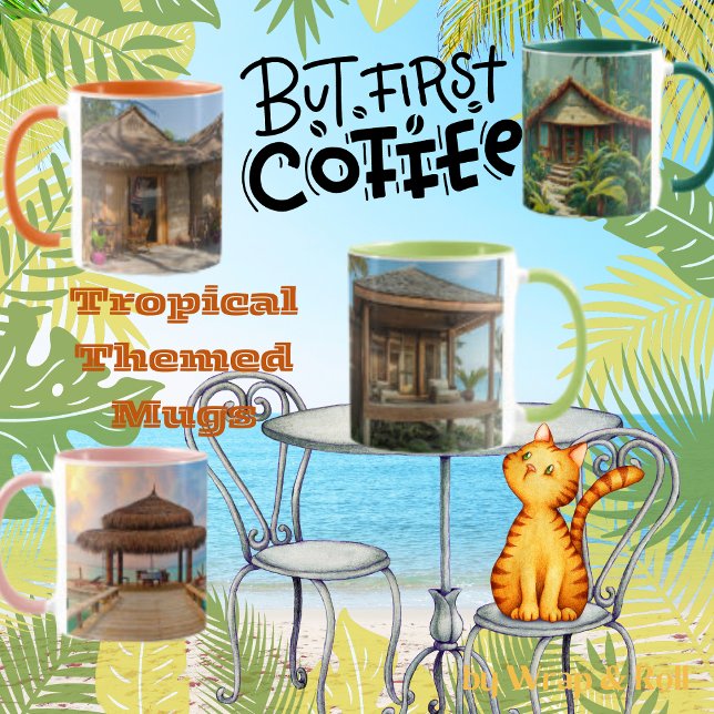 Mug de la scène de plage tropicale (Créateur téléchargé)