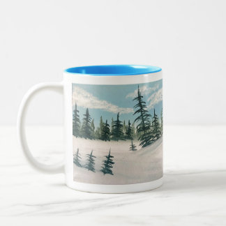 Mug de la vallée À feuillage persistant neigeuse