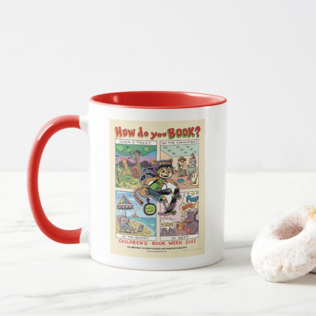 Mug de l'affiche de la Semaine du livre pour enfan (Avec donut)
