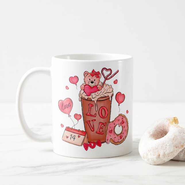 Mug de l'amour de la Saint-Valentin (Avec donut)