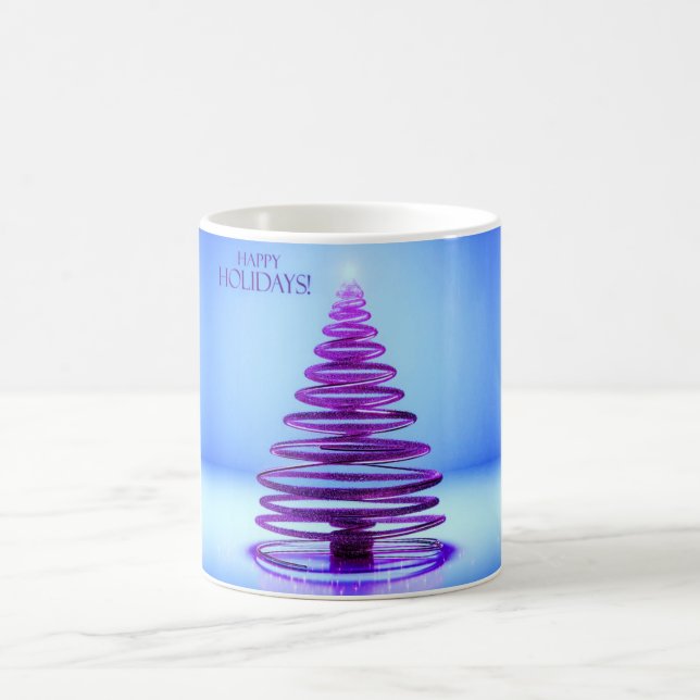 Mug de l'arbre de Noël en spirale violette (Centre)