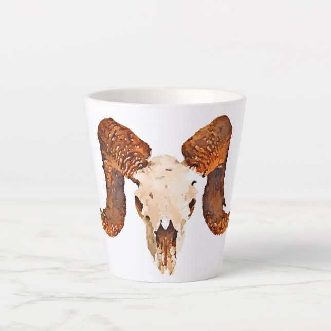 Mug de latte crânienne du mouton Ram (Devant)
