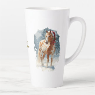 Mug de latte de Noël Équestre