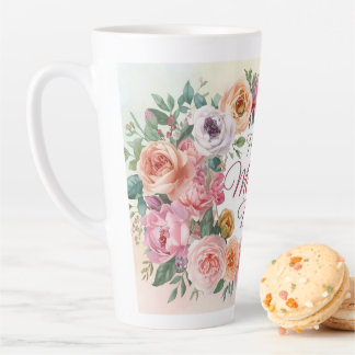 Mug de latte fleuri pour la fête des mères