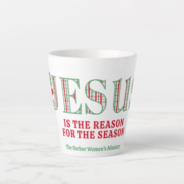 Mug de latte Jésus est la raison (Devant)