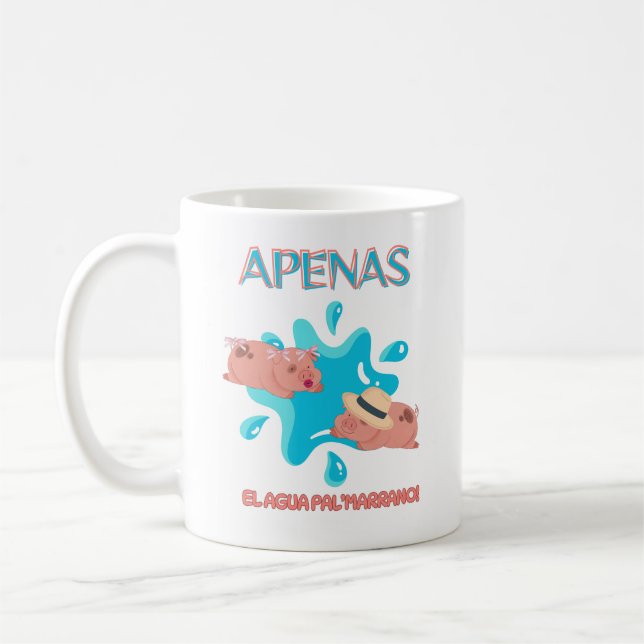 Mug "De l'eau pour le cochon" citation de cochon  (Gauche)