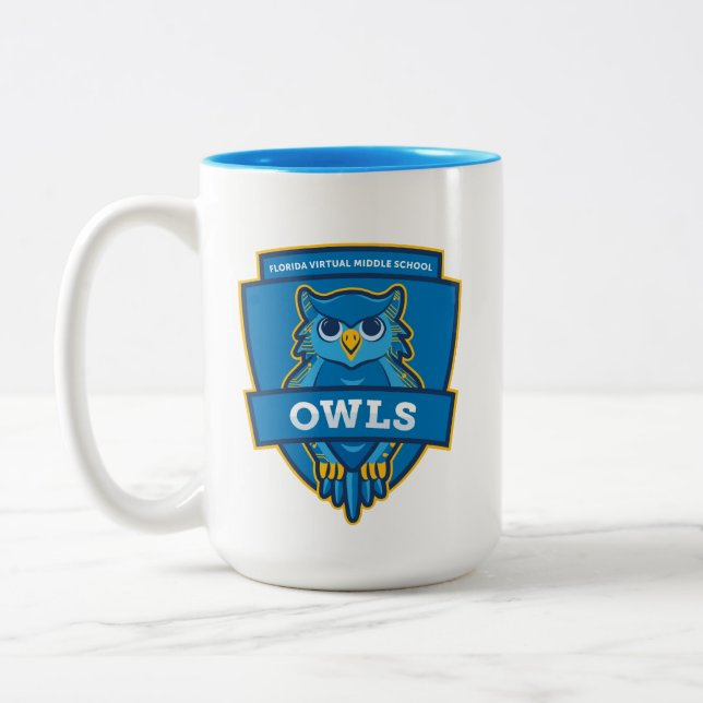Mug de l'école FVMS (bleu) (Gauche)