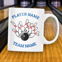 Mug de l'équipe de bowling - Logo de la grève Nom 
